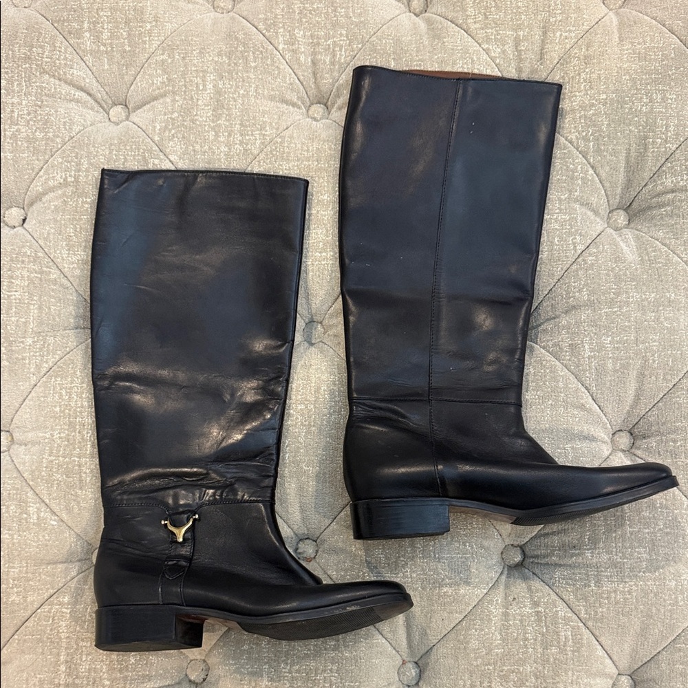 Etienne Aigner Women’s 7 Black‎ Leather Derby Boots